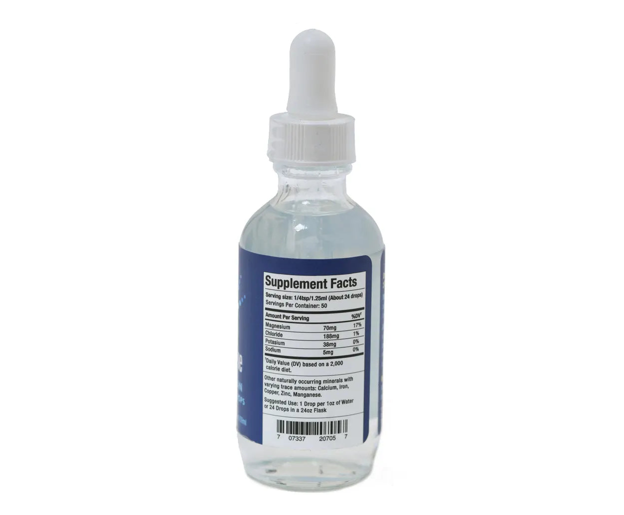 Kona Pure Deep Ocean Magnesium bottle with dropper labeled 'Supplement Facts' on a white background