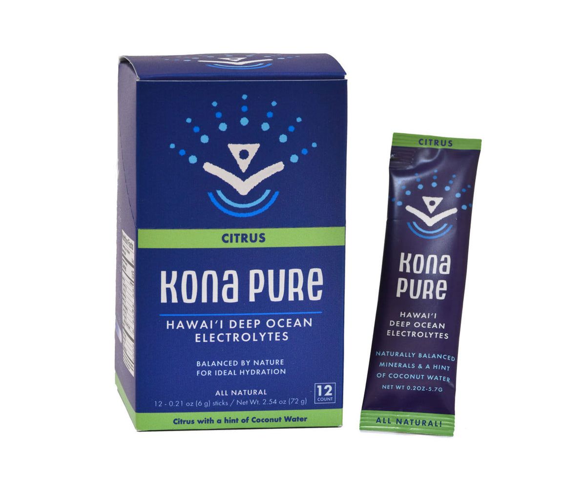 Kona Pure Electrolyte Stick Pack of 12 Citrus Flavor